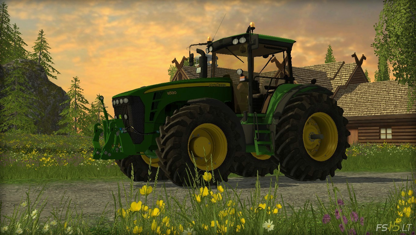Игра тракторы зеленые. FS 15 John Deere. John Deere 8530. Фермер симулятор 15. Трактор Джон Дир для ФС 15.