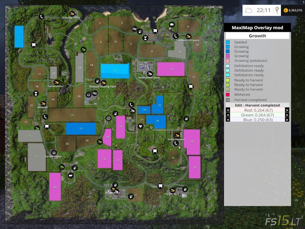 Maxi Map Maxi Map Overlay v 1.2 | FS15 mods - FS15.LT